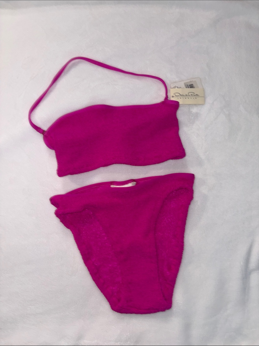 VTG Oscar de la Renta Bikini Set NWT
Magenta Pink Strapless Bandeau High
Leg M/L